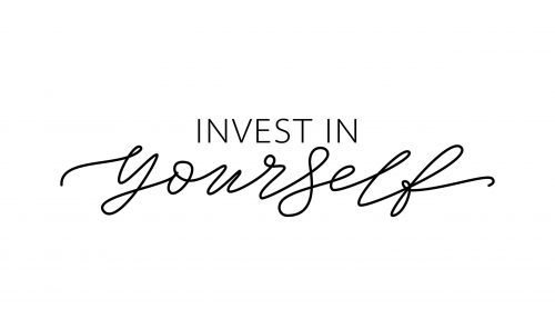 Invest in yourself. Motivation Quote Modern calligraphy text invest in your self. Design print for t shirt, tee, card, type poster banner. Vector illustration